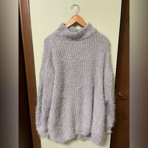 Free People Soft Gray Cowl Neck Sweater